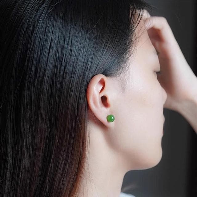 【MoonDy】耳環 耳釘 和田玉耳環 水晶耳環 韓國耳環 女生飾品 玉耳環 翡翠耳環 翡翠耳釘 寶石耳環