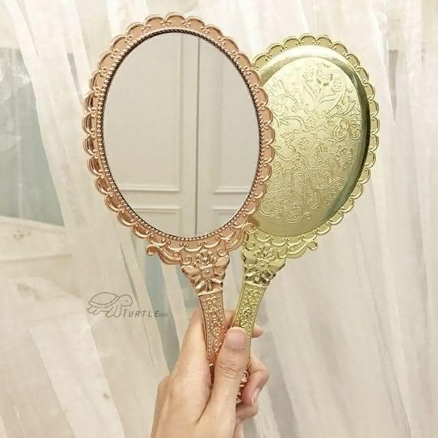 金銀 手拿鏡 質感禮物 歐式鏡子 小鏡子 鏡子隨身 來店禮 化粧鏡 復古 紋綉
