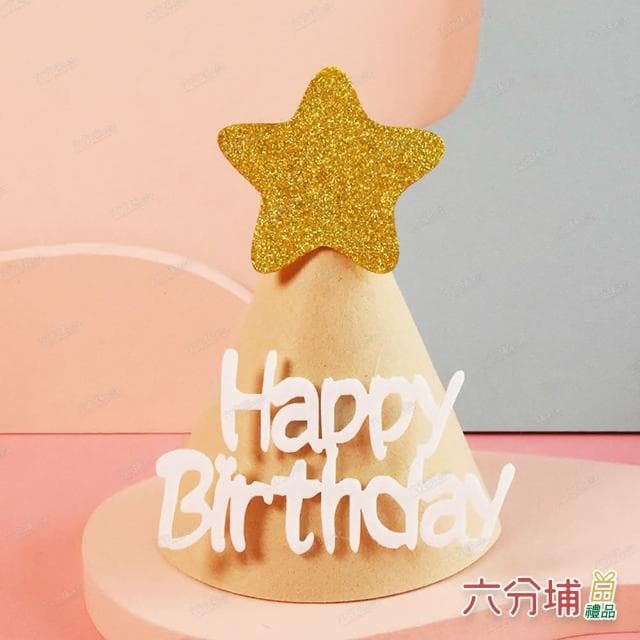 【六分埔禮品】韓風ins造型加厚不織布生日帽-多款任選(寵物小孩Ins風派對慶生可愛兒童生日裝扮裝飾)