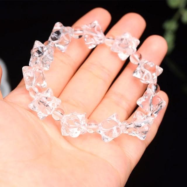 【MoonDy】天然白水晶 梅爾卡巴 手串 手鍊女 禮物 手鍊情侶 六芒星 手鏈 飾品 手鍊 水晶手鍊 水晶手串
