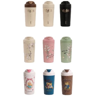 【蛋蛋購物】繽紛咖啡隨行杯 480ml  (交換禮物 聖誕禮物 真陶瓷內膽 保溫咖啡杯 保溫杯 保冰杯 隨行杯 陶瓷咖啡杯)