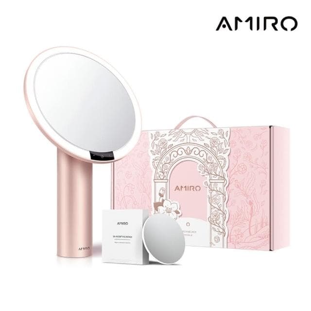 【AMIRO】Oath自動感光LED化妝鏡-綺夢花園禮盒-薄霧粉 #情侶聖誕禮物