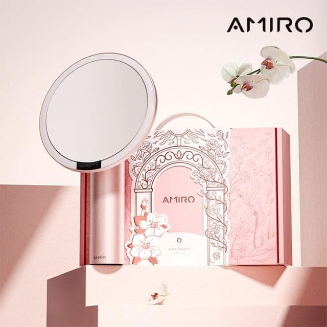 【AMIRO】Oath自動感光LED化妝鏡-綺夢花園禮盒-薄霧粉 #情侶聖誕禮物
