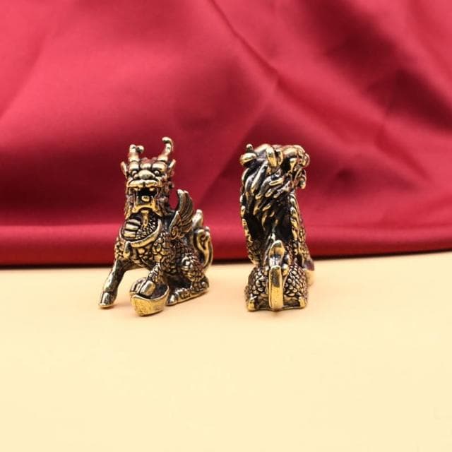 好風水 開運磁場 黃銅鑄造元寶麒麟 一對 招財 納福 逢凶化吉 開店 辦公室擺飾 送禮自用 富貴聚財