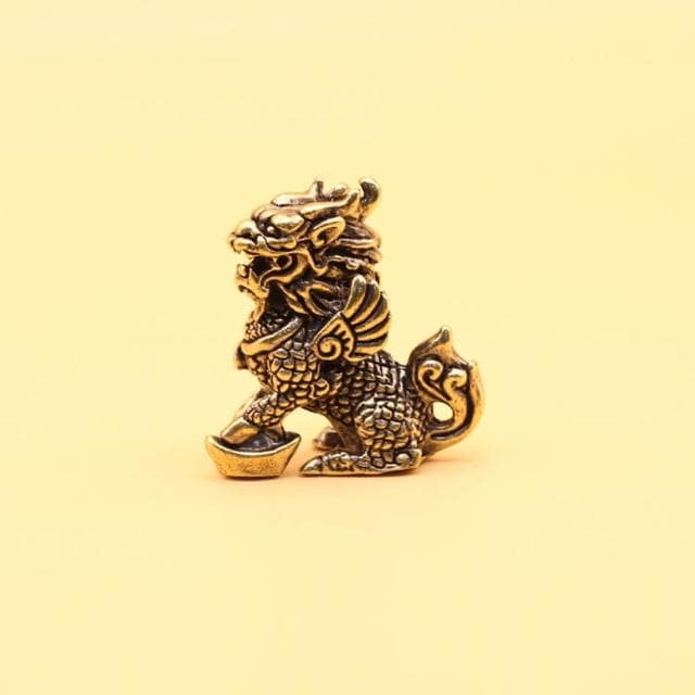 好風水 開運磁場 黃銅鑄造元寶麒麟 一對 招財 納福 逢凶化吉 開店 辦公室擺飾 送禮自用 富貴聚財