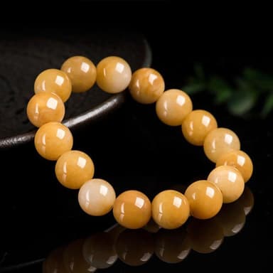 【MoonDy】玉石 手串 手鍊 手環 水晶手鍊 招桃花 手鍊串珠 金絲玉 黃玉手鍊 招財納福 保平安 送媽媽 女生生日禮物
