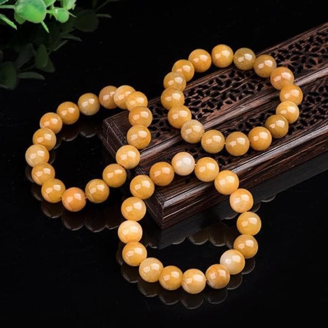 【MoonDy】玉石 手串 手鍊 手環 水晶手鍊 招桃花 手鍊串珠 金絲玉 黃玉手鍊 招財納福 保平安 送媽媽 女生生日禮物