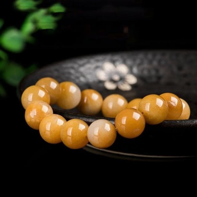 【MoonDy】玉石 手串 手鍊 手環 水晶手鍊 招桃花 手鍊串珠 金絲玉 黃玉手鍊 招財納福 保平安 送媽媽 女生生日禮物