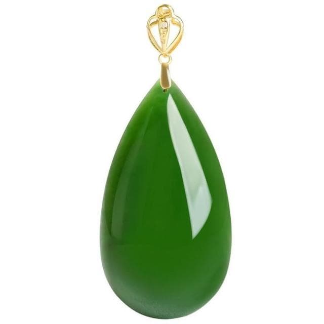 【Paiya 派亞】菠菜綠老料和田玉碧玉水滴正品18K金鑲嵌玉石項鏈男女款送禮好物/交換禮物