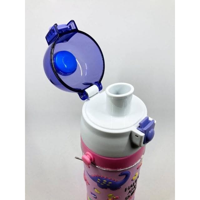 【Skater】附揹帶 日本3D粉色恐龍不銹鋼直飲式兒童水壺 480ml (交換禮物 聖誕禮物 保冷保溫 SDPV5)