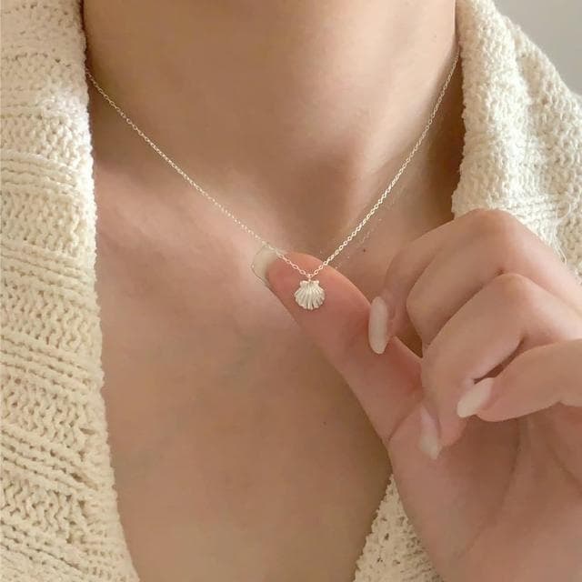 【MoonDy】項鍊 女生項鍊 925 純銀 18k 金 項鍊女 簡約ins風 情侶項鍊 貝殼項鍊 珍珠項鍊 女生禮物 324