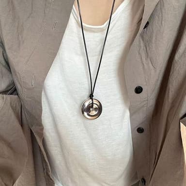 【MoonDy】飾品 歐美項鍊 小酒壺 小圓環 皮繩項鍊 項鍊 男女同款 吊墜 吊飾 白金項鍊情侶項鍊 禮物 325