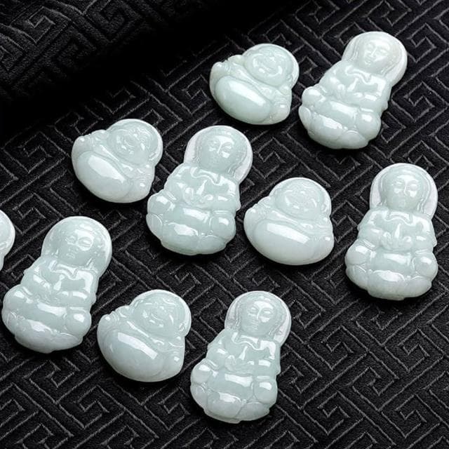 【MoonDy】觀音佛像 項鍊 女生項鍊 吊墜 招財納福 保平安 玉石項鍊 彌勒佛玉墜 玉珮 飾品 翡翠 護身符 送媽媽 小禮物