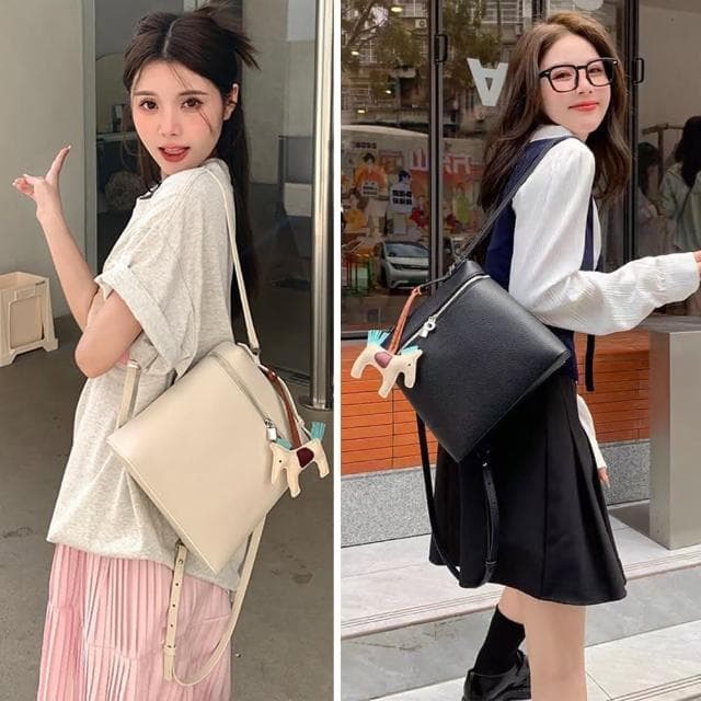 【MoonDy】包包 後背包 手提包 真皮包包 牛皮背包 飯盒包 通勤後背包 小背包 可愛包包 真皮手提包 荔枝紋包包 女生禮物