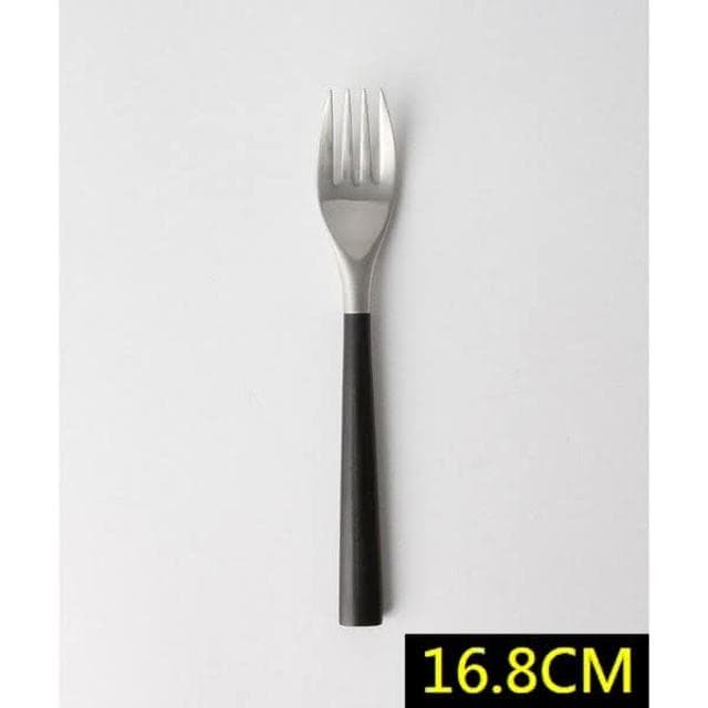 【柳宗理】日本高質感黑柄樺木不鏽鋼沙拉叉16.8cm(交換禮物 聖誕禮物 餐叉)
