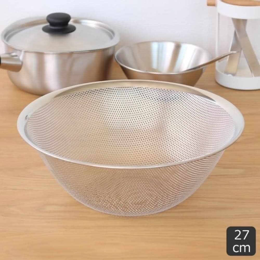 【柳宗理】日本高質感不鏽鋼濾網27cm(交換禮物 聖誕禮物 濾水盆 篩網)