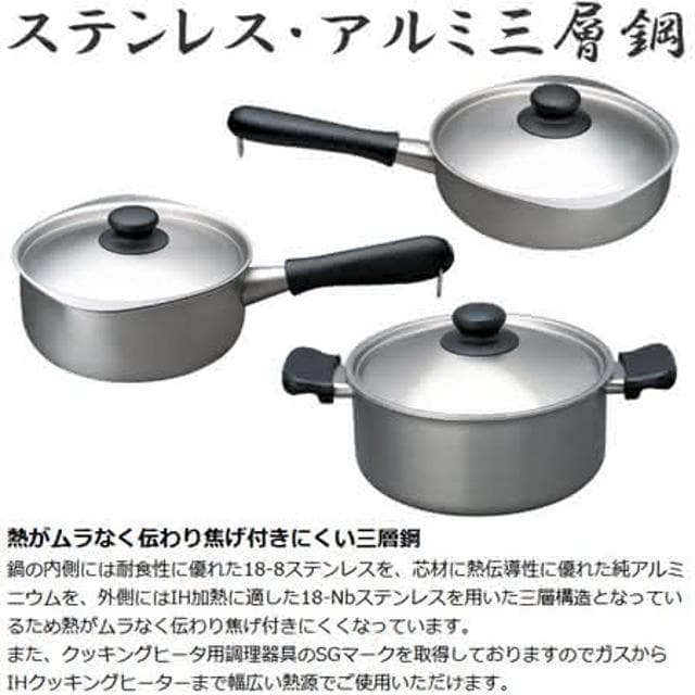 【柳宗理】附鍋蓋 日本高質感不鏽鋼三層鋼雙耳深湯鍋22cm(交換禮物 聖誕禮物 消光霧面 IH對應)