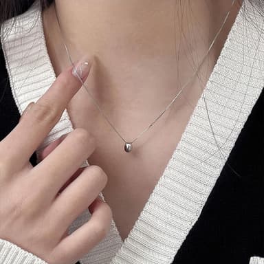 【KT DADA】s925純銀項鍊 小圓豆項鍊 女韓版項鍊 正韓純銀項鍊 女項鍊 不掉色項鍊 正韓飾品 情人節禮物