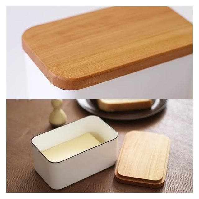 【野田琺瑯】附實木盒蓋 日本琺瑯奶油盒200g(交換禮物 聖誕禮物 BT-200)