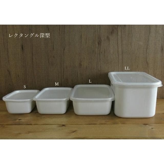 【野田琺瑯】附塑膠蓋 日本深型琺瑯保鮮盒LL號(交換禮物 聖誕禮物 食物 保存容器 WRF-LL)