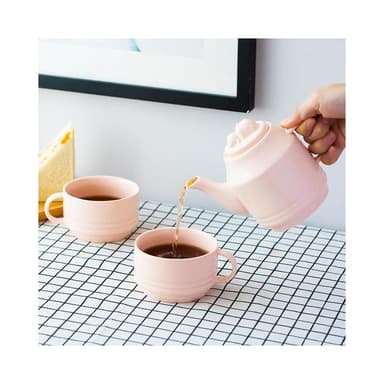 【蕉蕉購物】嘿豬豬 x 交換禮物茶壺杯組杯子2入+壺 陶瓷餐具 可愛造型 下午茶組 茶具組 泡茶壺 入厝禮物