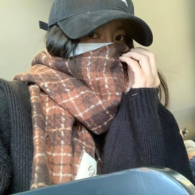 【MoonDy】披肩 格子圍巾 羊絨圍巾 女圍巾 羊毛披肩 格紋圍巾 保暖圍巾 披肩毯 披肩圍巾 大圍巾 圍脖 空調小毯子 禮物
