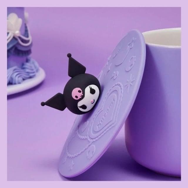 【SANRIO 三麗鷗】酷洛米杯蓋HOT可愛杯蓋耐熱矽膠杯墊女孩生日禮物女兒孫女禮物閨蜜朋友粉紫正版授權