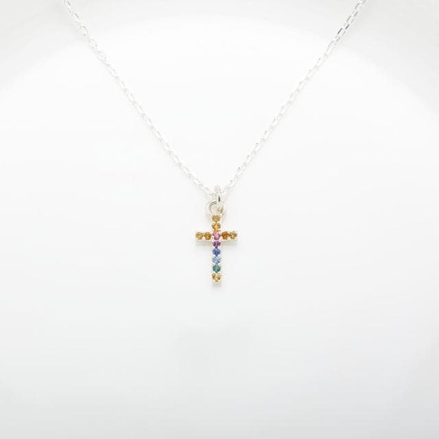 【Angel & Me】彩虹 鑽石 十字架 s925純銀項鍊 基督 聖誕節禮物