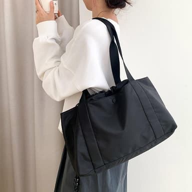 【LEEHER】水餃包/旅行袋/通勤包/大容量/肩背包/手提包/運動包/黑色包包/學生書包/禮物/包包/尼龍托特包