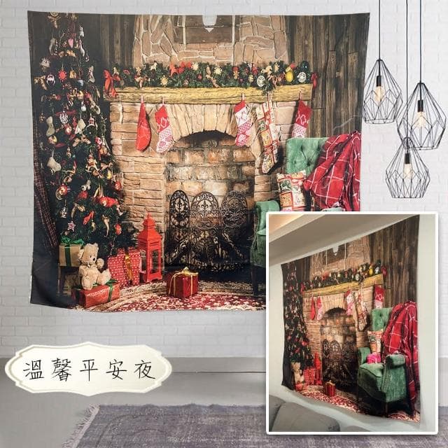 【QIDINA】出國趣仿真療癒系掛毯掛布/沙灘巾/裝飾布-A (贈掛勾) / 掛畫 聖誕佈置 聖誕節佈置 聖誕樹 桌巾 聖誕節裝飾 餐墊 房間佈置 交換禮物 聖誕禮物 送禮