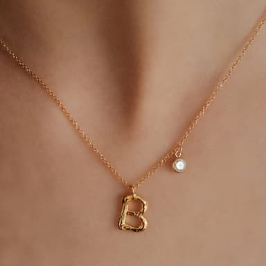 【CReAM】Moira 美國925純銀鍍14K金色 字母鋯石亮鑽女項鍊(生日 禮物 送禮 禮盒)