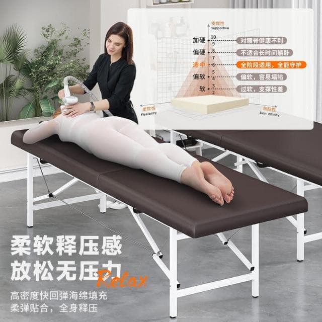 廠家直銷✨免運 高強度不銹鋼床架 摺疊按摩床 中醫正骨推拿床 便攜式 頭療 洗頭 美容床 艾灸熏蒸床 理療床