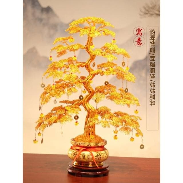 【JU JIA JIA 居家家】電視酒櫃輕奢發財樹擺件 金色搖錢樹 裝飾喬遷新居開業禮物C