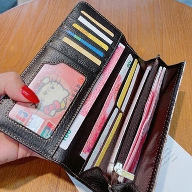 【MoonDy】長款錢包 招財錢包 耐磨防刮 錢包 長夾 大容量錢包 防潑水錢包 手機小錢包 皮夾 生日禮物 精品錢包 真皮錢包