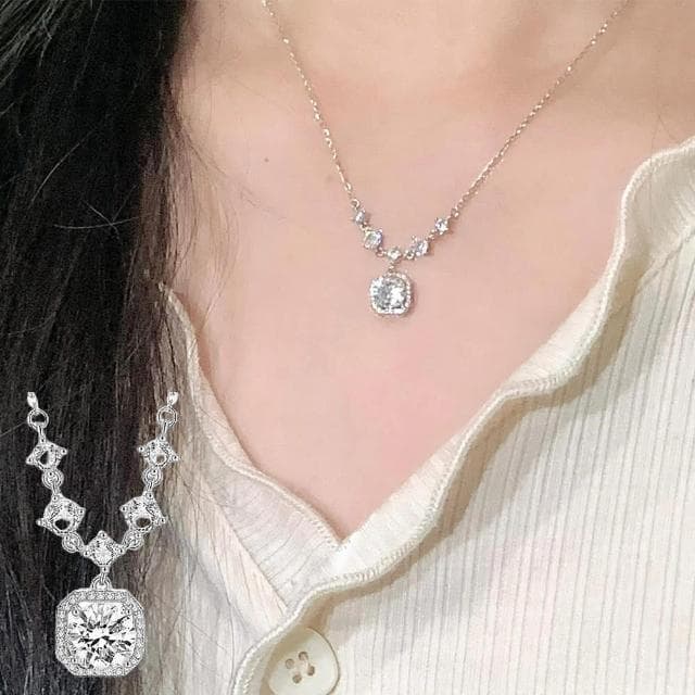 【LEEHER】鋯石項鍊/項鍊/鎖骨鍊/銀項鍊/配飾/閨蜜項鍊/氣質項鍊/純銀項鍊/情侶項鍊/情人節禮物