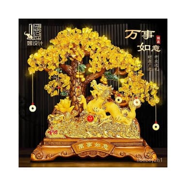 黃水晶 玄關擺飾 開店送禮 招財擺件 入厝禮物 招財鹿 發財樹 開幕送禮 家居擺飾 招財貓