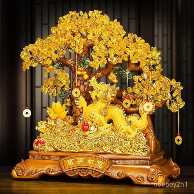 黃水晶 玄關擺飾 開店送禮 招財擺件 入厝禮物 招財鹿 發財樹 開幕送禮 家居擺飾 招財貓
