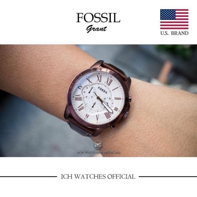 【FOSSIL】ICHco 實體門市 美國FOSSIL Grant Chronograph系列三眼計時錶手錶-男錶女錶情侶錶生日禮物情人節禮物非機械錶