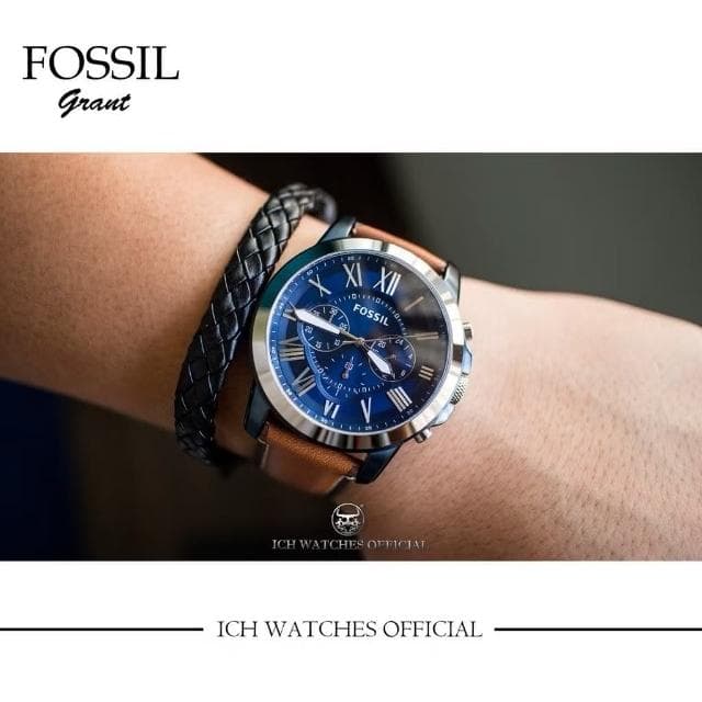 【FOSSIL】ICHco 實體門市 美國FOSSIL Grant Chronograph系列三眼計時錶手錶-男錶女錶情侶錶生日禮物情人節禮物非機械錶