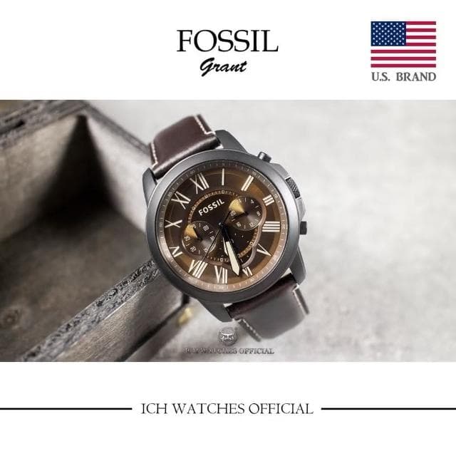 【FOSSIL】ICHco 實體門市 美國FOSSIL Grant Chronograph系列三眼計時錶手錶-男錶女錶情侶錶生日禮物情人節禮物非機械錶