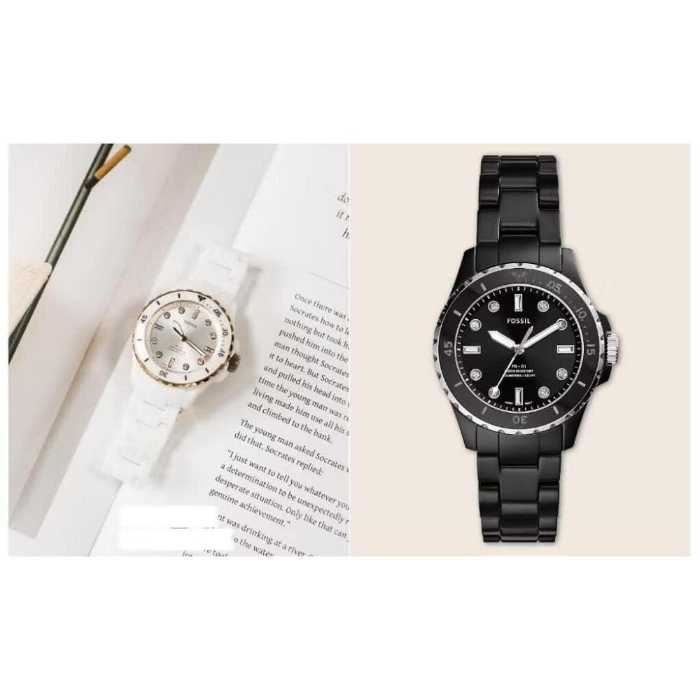 【FOSSIL】ICHco 實體門市 美國FOSSIL FB-01 Three hand系列陶瓷錶女錶-手錶情侶錶生日禮物情人節禮物母親節禮物
