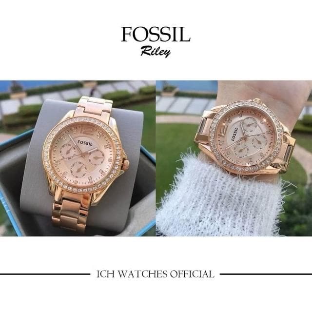 【FOSSIL】ICHco 實體門市 美國Fossil Riley Multifunction系列女錶-三眼錶生日禮物母親節禮物情人節禮物送禮