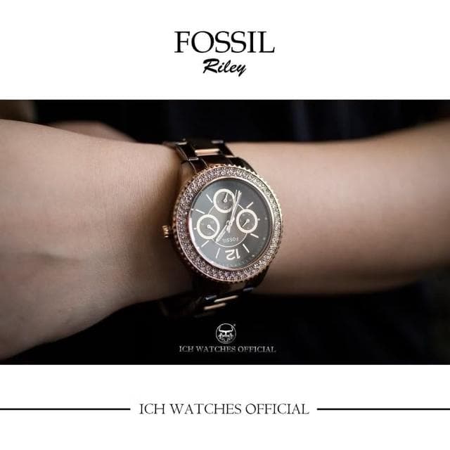 【FOSSIL】ICHco 實體門市 美國Fossil Riley Multifunction系列女錶-三眼錶生日禮物母親節禮物情人節禮物送禮