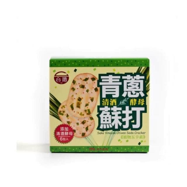 台酒清酒酵母青蔥蘇打-單盒(植物五辛素 青蔥蘇打 蘇打餅乾 香蔥蘇打 蘇打餅 五辛素 送禮禮盒 節日禮盒)