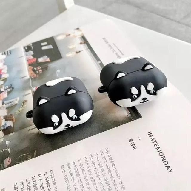 趴趴哈士奇AirPods Pro/Pro 2保護套 蘋果耳機套矽膠防摔保護 藍牙耳機殼 創意男女生 生日禮物 批發