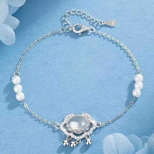 【MoonDy】手環 飾品 高級感 輕奢手鍊 平安鎖 珍珠手鍊 小眾設計 配飾 保平安 情人節禮物 手鍊女 925 純銀手鍊