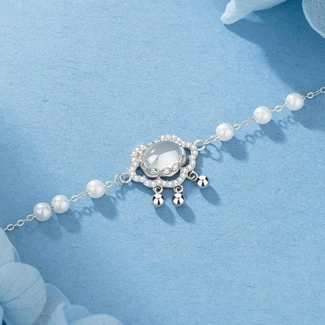 【MoonDy】手環 飾品 高級感 輕奢手鍊 平安鎖 珍珠手鍊 小眾設計 配飾 保平安 情人節禮物 手鍊女 925 純銀手鍊