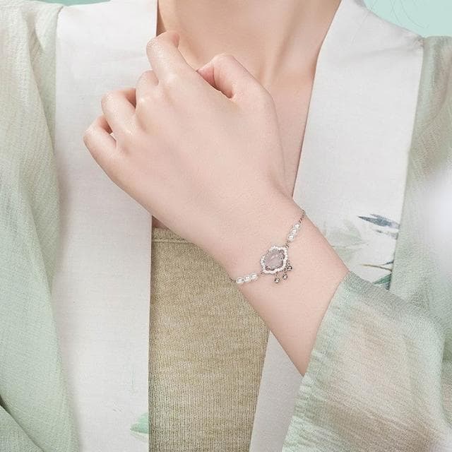【MoonDy】手環 飾品 高級感 輕奢手鍊 平安鎖 珍珠手鍊 小眾設計 配飾 保平安 情人節禮物 手鍊女 925 純銀手鍊