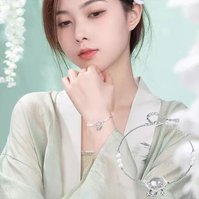 【MoonDy】手環 飾品 高級感 輕奢手鍊 平安鎖 珍珠手鍊 小眾設計 配飾 保平安 情人節禮物 手鍊女 925 純銀手鍊