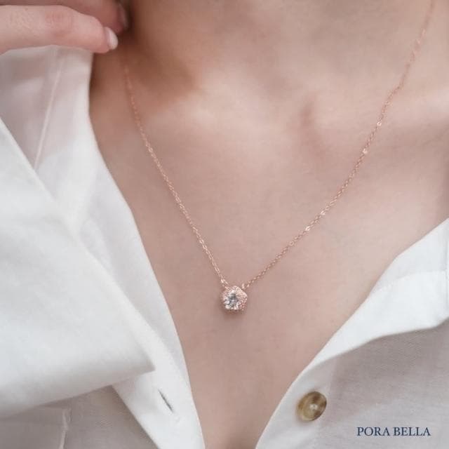 【Porabella】925純銀花朵鑲鑽吊墜 梅花項鍊 鑲鑽項鍊 鋯石鎖骨鏈 法式小眾 生日禮物送女友 Necklace